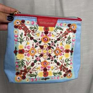 Estée Lauder Blue Floral Makeup Bag